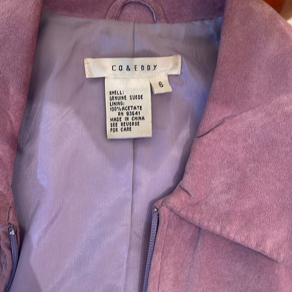Suede jacket size small. Mauve